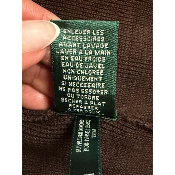 Ralph Lauren Women’s Knit Utility Jacket Brown Snap Button Size L - Picture 10 of 12